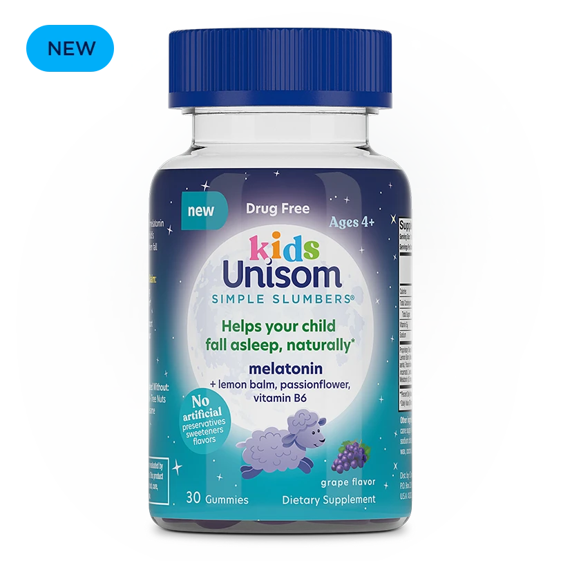 Front of Unisom Simple Slumbers® Kids Gummies Bottle