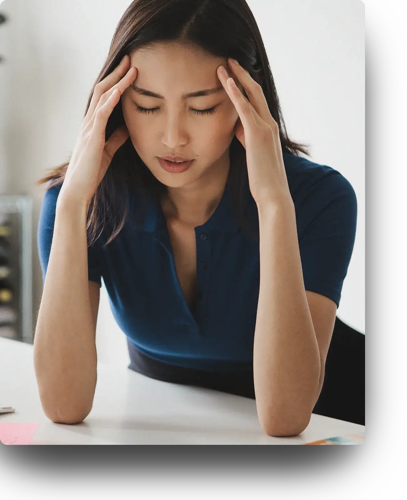 stressed woman at work