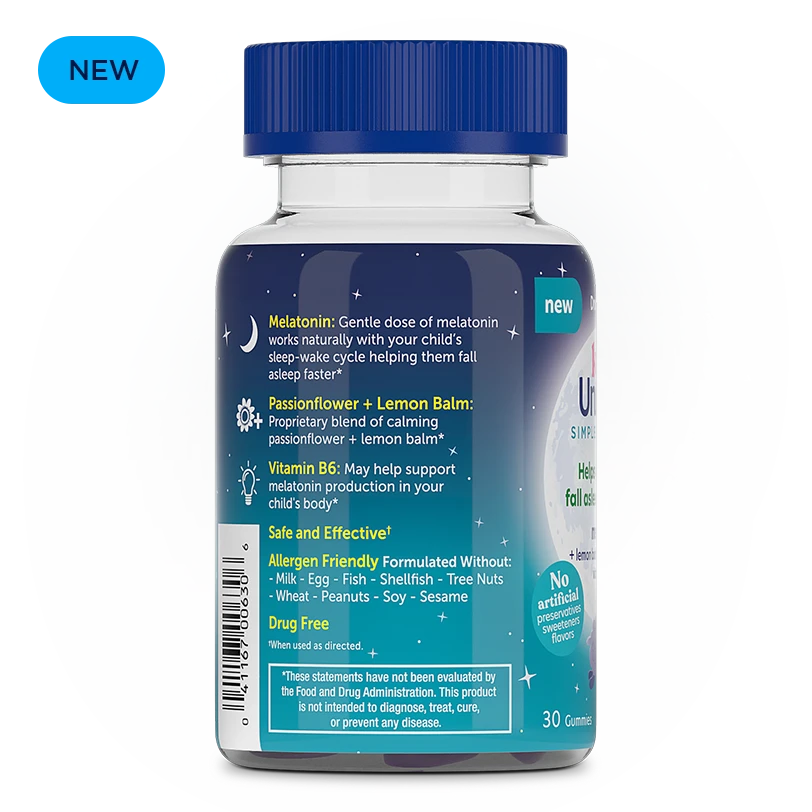 Right of Unisom Simple Slumbers® Kids Gummies Bottle