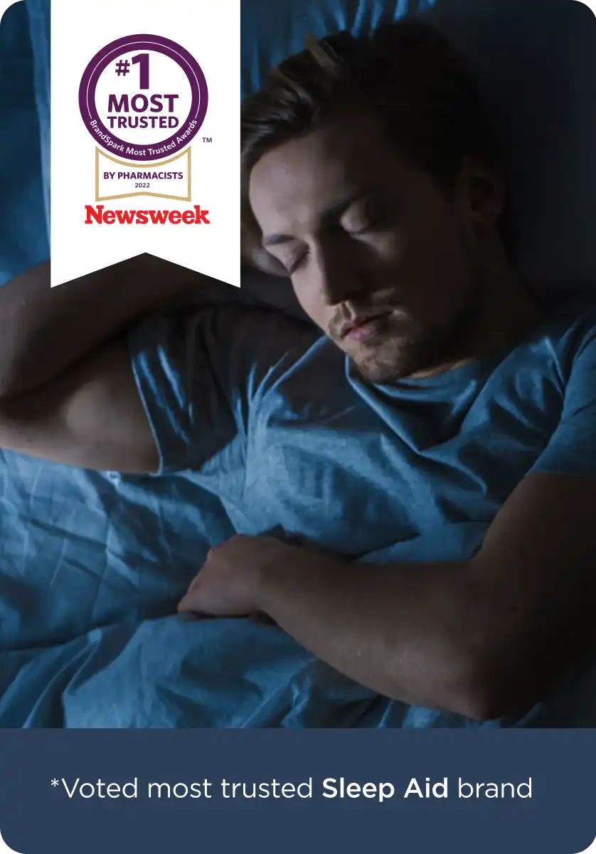 *Voted most trusted Sleep Aid brand by American pharmacists based on the 2022 BrandSpark American Pharmacists Trust Study.